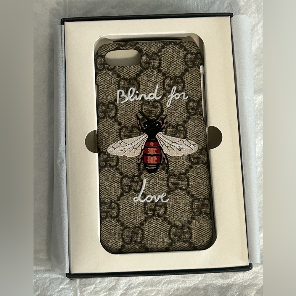 Gucci IPhone Case Monogram Bee Blind For Love New With Box